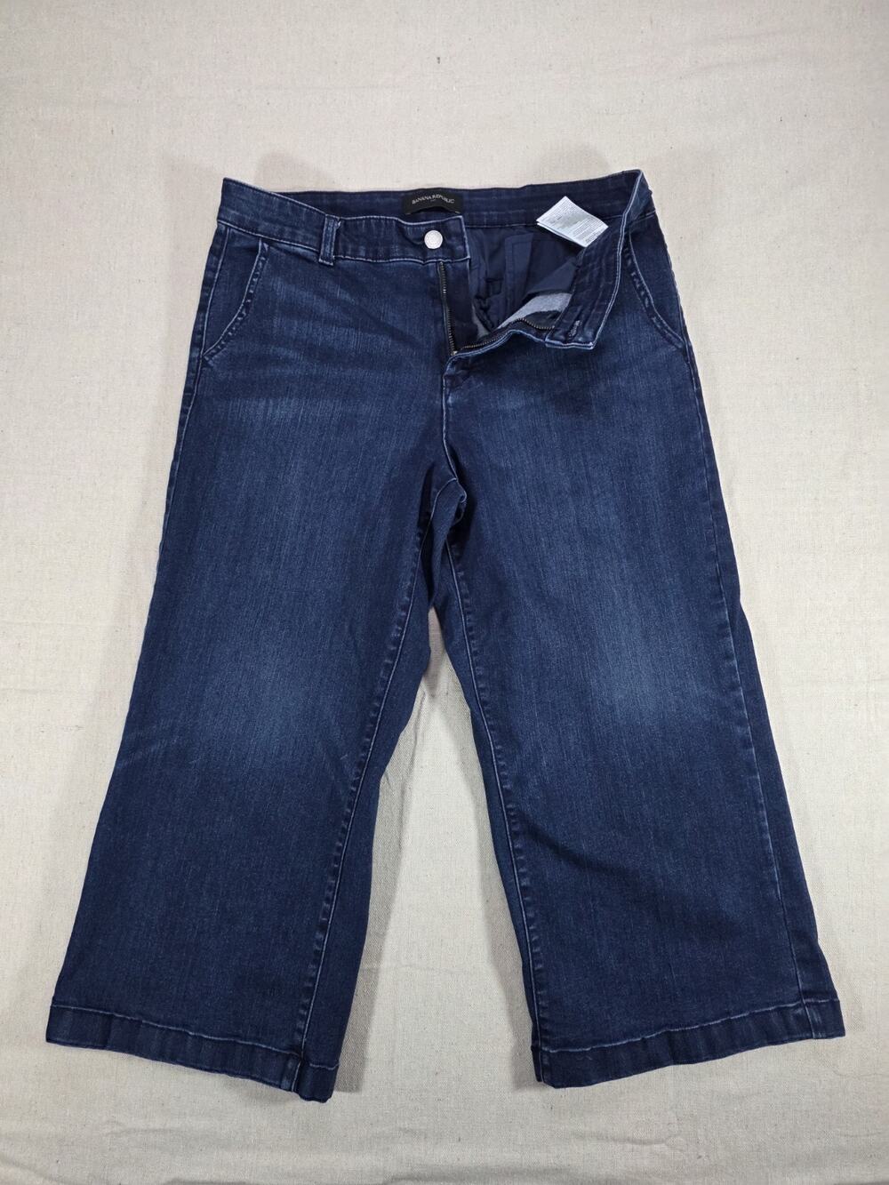 Banana Republic Dk Wash Wide-Leg Cropped Jeans Womens Size 30/10